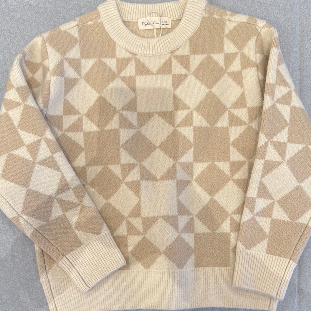 Geometric Beige Sweater